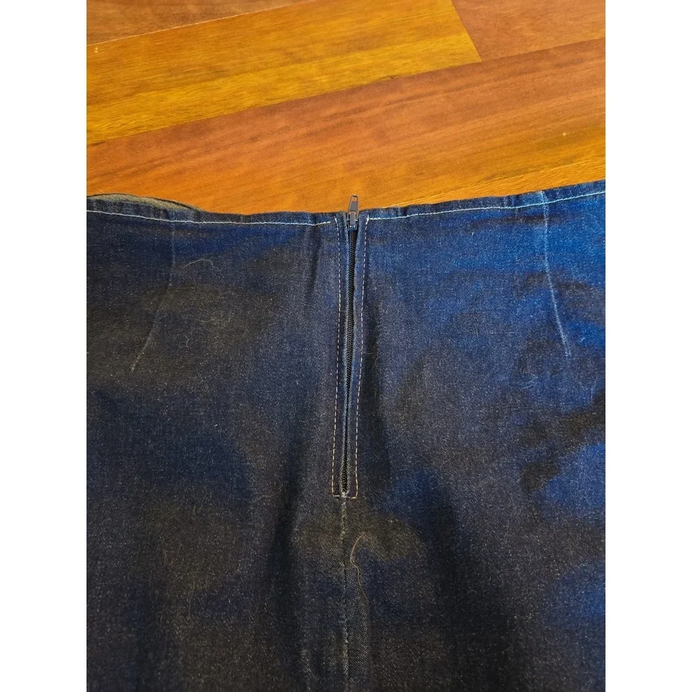 Rave Stretch Denim Patchwork Maxi Skirt XL - Picture 11 of 13